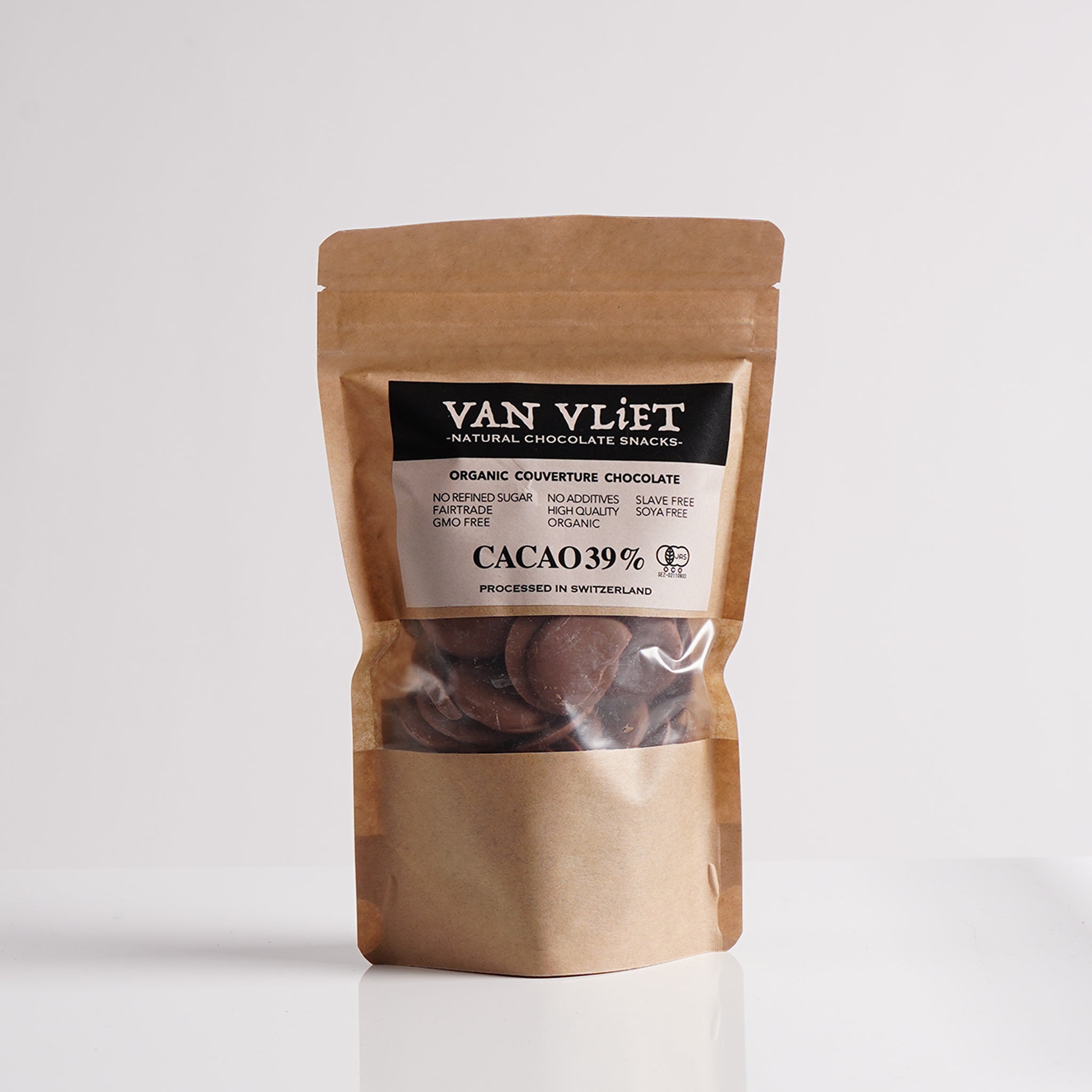 VAN VLIET オーガニッククーベルチュールチョコレート／ミルク39％